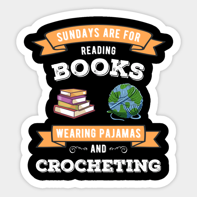 Crochet and Books | Knitting Bookworm Book Lovers Sticker by MGO Design